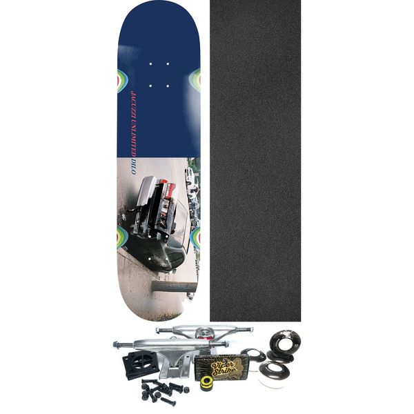 Jacuzzi Unlimited Skateboards John Dilo Burnt Out Skateboard Deck with Wheel Wells - 8.5" x 32" - Complete Skateboard Bundle